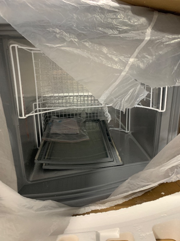 Photo 1 of (3/21/2026 ***FINAL SALE/NO RETURN, SOLD AS PARTS***) Frigidaire Commercial Chest Freezer for Ice Cream and Frozen Foods, Store Displayer, Glass Top Storage Case, 4 Cu. Ft. Bin, Rolling Caster Wheels, Adjustable Temperature, Energy Efficient Cooling