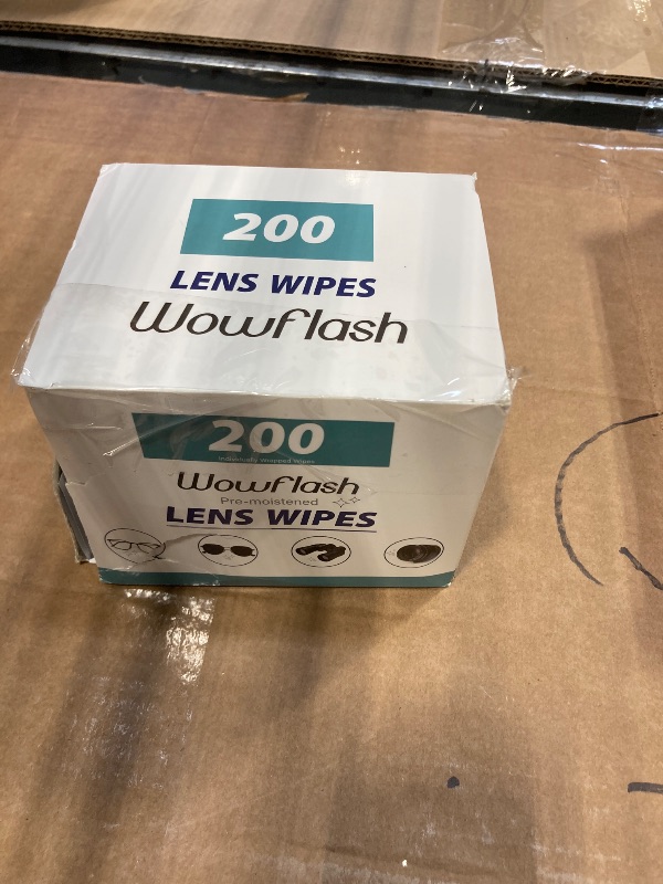 Photo 1 of ***MISSING PART***

200 Count Lens Wipes for Eyeglasses, Eyeglass Lens Cleaning Wipes Pre-moistened Individually Wrapped Sracth-Free Streak-Free Eye Glasses Cleaner Wipes for Sunglass, Camera Lens, Goggles