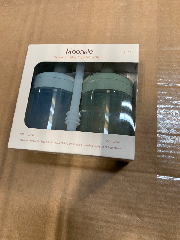 Photo 1 of ** SOLD AS IS, NO REFUND/RETURN** SEE COMMENTS!
Moonkie Baby Straw cup | Silicone Toddler Sippy Cup Training Cup with Straw Lid | BPA-Free Drop-Proof Baby Cup | Led Weaning | 6 Months+, 5 oz, 2pack