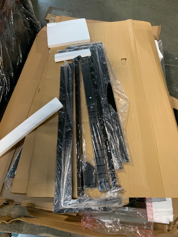 Photo 1 of *** MISSING HARWARE **** DHP Rose Upholstered Platform Bed with Underbed Storage Drawers and Button Tufted Headboard and Footboard, No Box Spring Needed, Full, Gray Linen