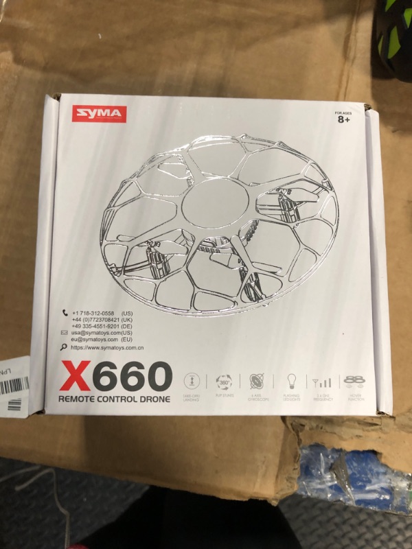 Photo 1 of ***NOT FUNCTIONAL, SELLING FOR PARTS, FINAL SALE***SYMA Drone for Kids with 6-Color LED Light, X660 Mini Drone with 3D Flip, Rotary Ascent, Headless Mode, Speed Switch and Full Protection RC Toys Gifts for Beginners Adults***NOT FUNCTIONAL, SELLING FOR PA