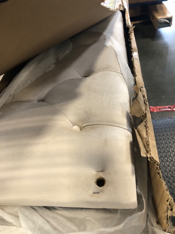 Photo 1 of *** MISSING PARTS / UNTESTED / NO RETURN **** 
FAVSH Upholstered Daybed with Trundle, Full Size Day Bed w/Button-Tufted Back and Piping on Waved-Shape Arms for Bedroom or Guest Room, No Box Spring Required,Beige