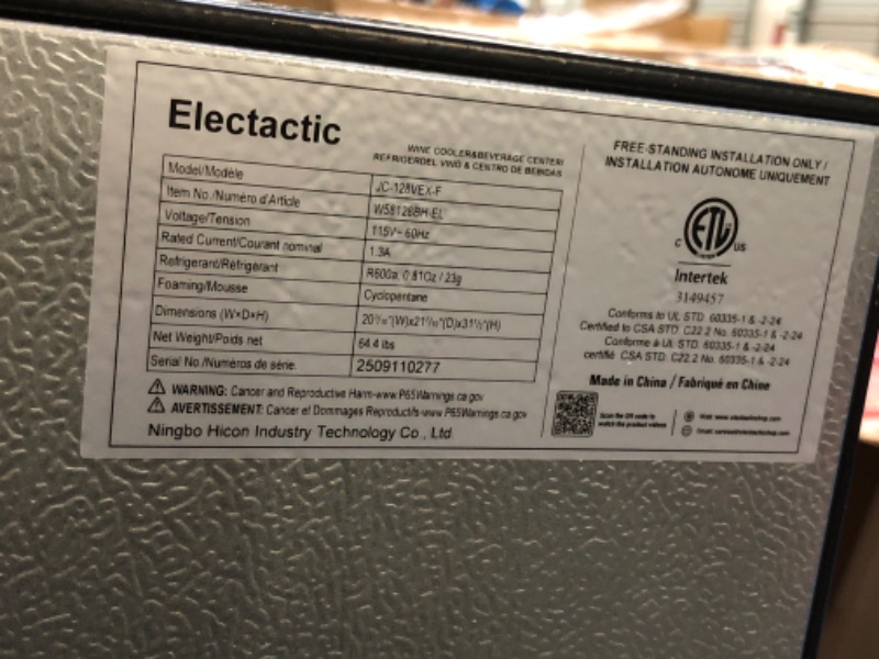 Photo 1 of ***MINOR DENTS ON THE SIDES****Electactic 37 Bottle Wine Fridge,Freestanding 145 Can Beverage Refrigerator with Smart Temperature Control?4.5 CU FT Quiet Mini Fridge with Child Lock Panel for Family Restaurant Bar, Black