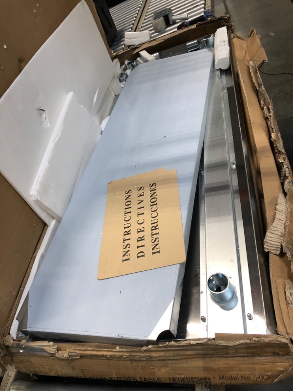 Photo 1 of ***MINOR SCRATCHES****
Atelicf All-Stainless Steel Prep Table, 24 X 48 Inch, with Rounded-Corner Backsplash and Adjustable Undershelf, Heavy-Duty for Outdoor Use,Restaurants,Hotels,Workshops,Kitchens,Gardens, and Garages