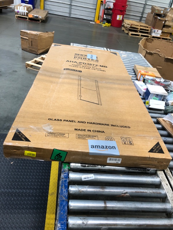Photo 1 of ***FACTORY SEALED****
34-36 in.W x72 in.H i-Homare Frameless Pivot Shower Door, 1/4 inch (6mm) SGCC Clear Tempered Glass Pivot Swing Shower Door, Easy to Clean