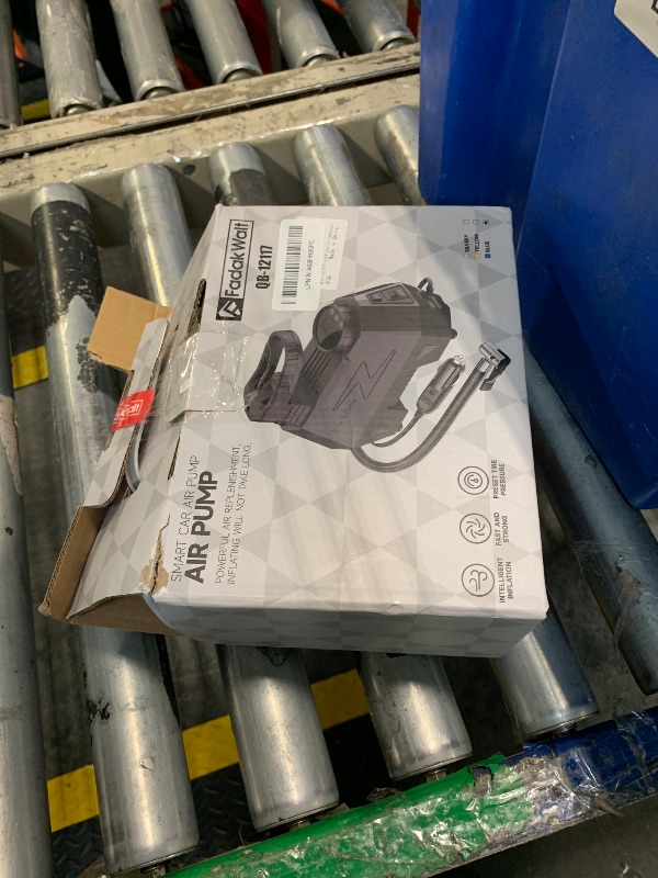 Photo 1 of ***Broken cable***FADAKWALT Tire Inflator Portable Air Compressor, DC 12V Tire Air Pump with LED and 150PSI Digital Pressure Gauge, Portable Tire Inflator for Car Tires, Motorcycles, Bike, Ball (Blue)