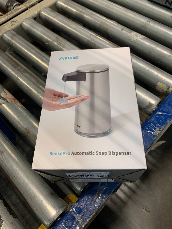 Photo 1 of ***BROKEN*** AIKE SensePro Automatic Soap Dispenser Type-C Rechargable, Stainless Matte Black Coating 12.8 fl.oz. for Liquid Soap