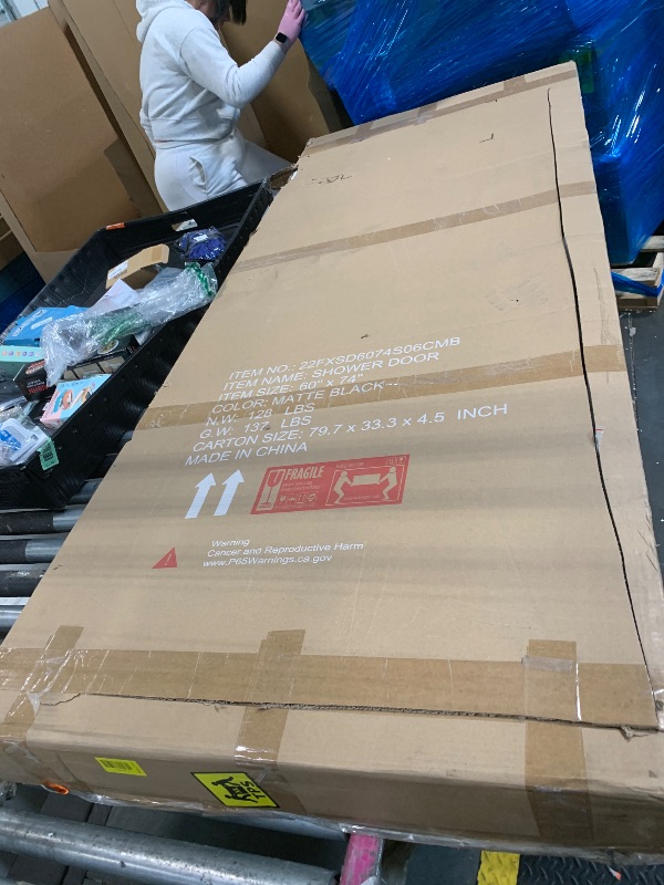 Photo 1 of ** SIMILAR ***  H Glass Shower Door, UCALAFEE Sliding Shower Door with Clear Tempered Glass, Bathroom Doors for Walk in Shower Silent Soft-Close Design, Matte Black