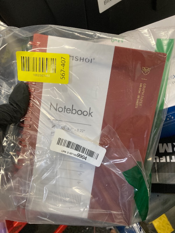 Photo 1 of ** ONLY ONE *** EMSHOI Graph Paper Spiral Notebook 5.7" x 8.22" - 4 Pack 640 Pages 100gsm Thick Grid Paper, A5 Graph Paper Notebook, Plastic Hardcover Journals for Writing Engineering Graphing Work School Supplies