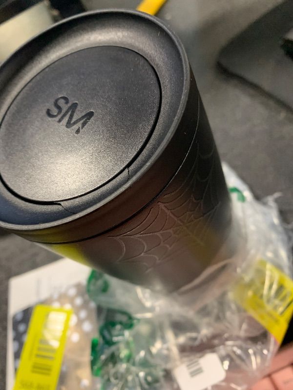 Photo 1 of ***LID HAS A CRACK ON THE TOP, SELLING FOR PARTS, FINAL SALE***Simple Modern Halloween Signature Voyager | 16oz Travel Coffee Mug Tumbler with 360° Lid | Gifts for Women Men | Ceramic-Lined Insulated Stainless Steel Cold Brew Iced Coffee Cup | Spiderwebs*