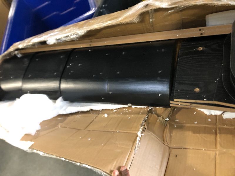 Photo 1 of ***MISSING USER MANUAL*** 63-Inch Console Table, Heavy-Duty Look, Behind Couch Sofa Table, Color Blocking Design, Bold Structural Presence, Modern Entryway Furniture for Living Room, Hallway, Foyer, Brown + Black