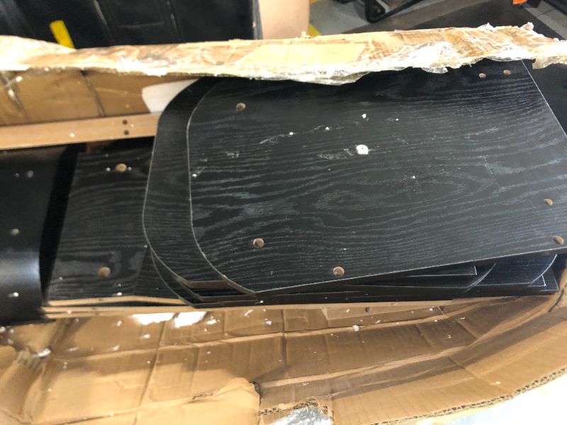 Photo 1 of ***MISSING USER MANUAL*** 63-Inch Console Table, Heavy-Duty Look, Behind Couch Sofa Table, Color Blocking Design, Bold Structural Presence, Modern Entryway Furniture for Living Room, Hallway, Foyer, Brown + Black