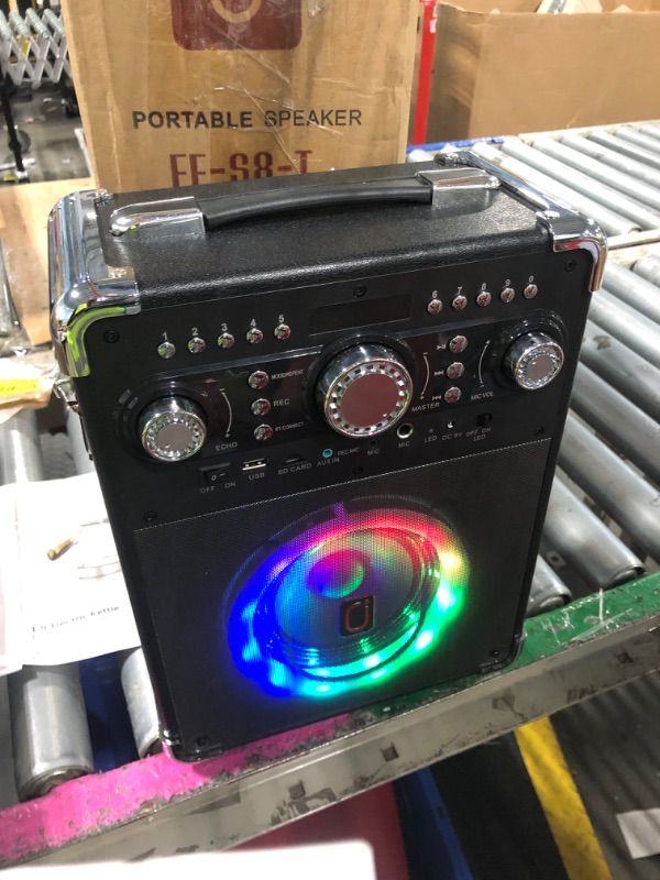 Photo 1 of ** speaker only**
HWWR Karaoke Machine, Portable Bluetooth 5.3 Speaker with 3 Wireless Microphones for Adults, PA System with Echo Adjustment, Support TWS/TF Card/USB/AUX/TVs Connected for Home Party/Outdoor/Events etc