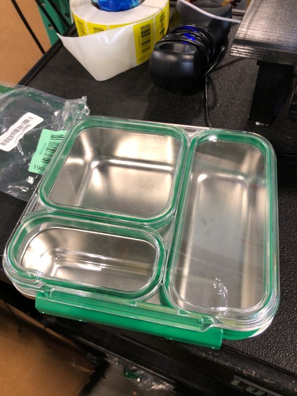 Photo 1 of ** box only**
Stainless Steel Bento Box Kids Adult with 7oz Soup Thermo, Transparent Lid 3 Compartments Metal Bento Lunch Box with Insulated Food Jar,Lunch Box Container Sauce Cup for School,BPA-Free(Green)