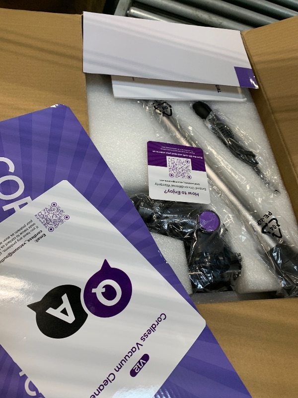 Photo 1 of *UNTESTED*
Comvtu Cordless Vacuum Cleaner Rechargeable with 2600mAh Detachable Battery, Powerful Vacuums with 2 Adjustable Modes, Lightweight Portable Stick Vacuum for Home (Ink Purple)