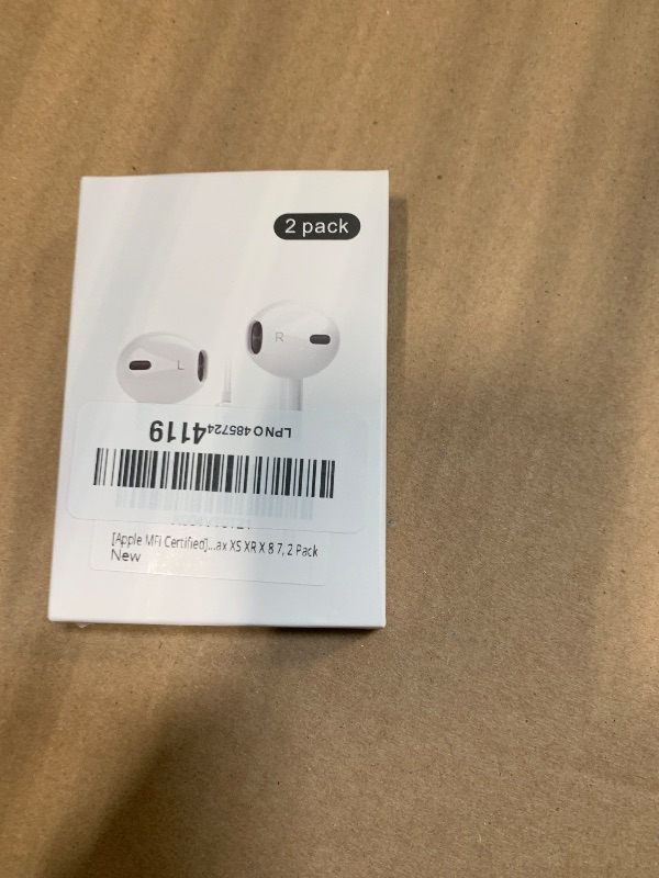 View 2 of [Apple MFi Certified] for iPhone Headphones Wired Earbuds/Earphones with Built-in Microphone & Volume Control HiFi Stereo Nosie Reduction Compatible for iPhone 14 13 12 11 Pro Max XS XR X 8 7, 2 Pack