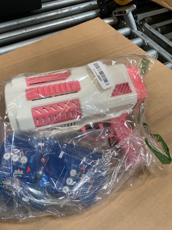 Photo 1 of *MISSING PARTS - See Clerk Notes*
KB KAIBO Upgraded Bubble Gun No Dip, Bubble Machine Gun with Light, 9000+ Bubbles Per Min Bubbles for Kids Toys, Valentines Birthday Gifts for Kids, Grandkids, Boys, Girls 3-12 Years Old -Pink