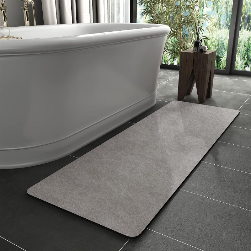Photo 1 of ******SIMILAR***
MontVoo -Bath Mat Rug-Rubber Backing Non Slip Quick Dry Absorbent Thin Bathroom Rugs Fit Under Door-Faux Suede Surface Bathroom Floor Mats-Shower Rug for in Front of Bathtub Shower Gray 24"x48"