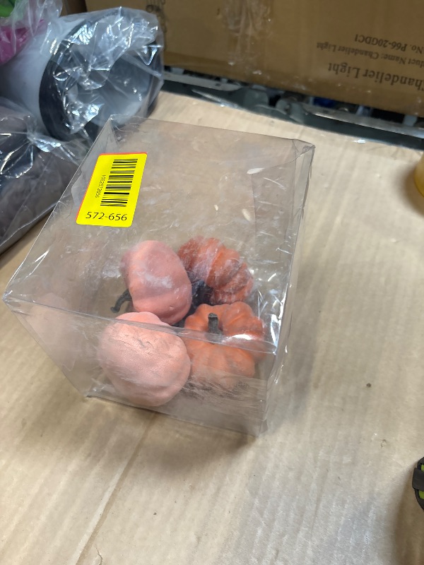 Photo 1 of *** ONLY 4 PUMKINS *** Ghrdopy 22 PCS Pumpkin Decor - Fall Decorations Plastic Pumpkins for Autumn Decorating Kit Halloween Thanksgiving Party Supplies