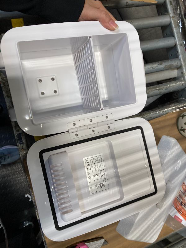 Photo 1 of ****Power cable missing**** CROWNFUL Mini Fridge, 4 Liter/6 Can Portable Cooler and Warmer Personal Refrigerator for Skin Care, Cosmetics, Beverage, Food,Great for Bedroom, Office, Car, Dorm, ETL Listed (White)