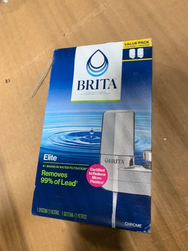 Photo 1 of *MINOR DAMAGE - USED*
Brita Faucet Mount Water Filter System, Chrome, No-Wait Filtration, Easy Install, Multi-Use Tap Water Filter for Kitchens, Bathrooms & Small Spaces