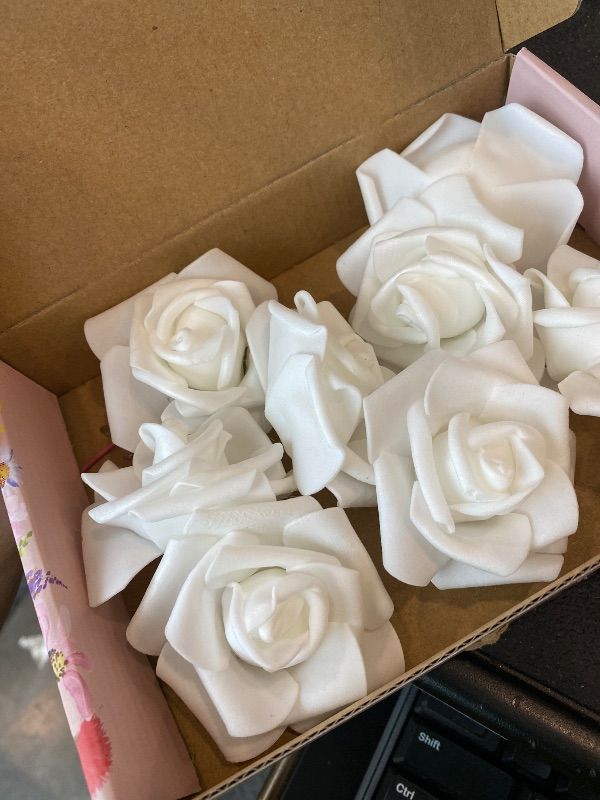 Photo 1 of **MISSING SEVERAL PARTS**
Juvale White Flowers Artificial Roses - Artificial Flowers for Wedding Decor & Centerpiece Table Decorations - 100-Pack, 3 in Diameter, White