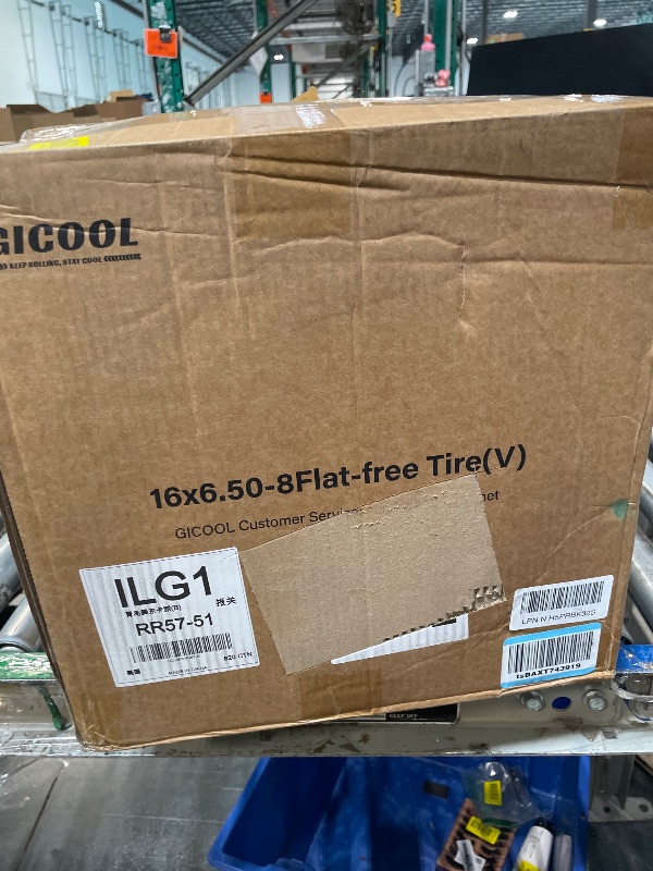 Photo 1 of *** Center bushing fittings are missing ***GICOOL 16x6.50-8 Flat Free Riding Lawn Mower Tire and Wheel, 2 Pcs 16x6.5-8nhs Garden Tractor Lawnmower Tyre, with 3/4" & 5/8" Bearing, 3" -4.5" -6" Centered Hub