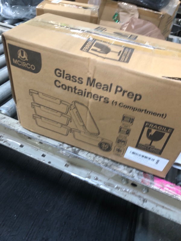 Photo 1 of [5-Packs, 36 Oz.] Glass Meal Prep Containers with Locking Lids Glass Food Containers,Airtight Lunch Container,Microwave, Oven, Freezer and Dishwasher (4.5 Cup, White)