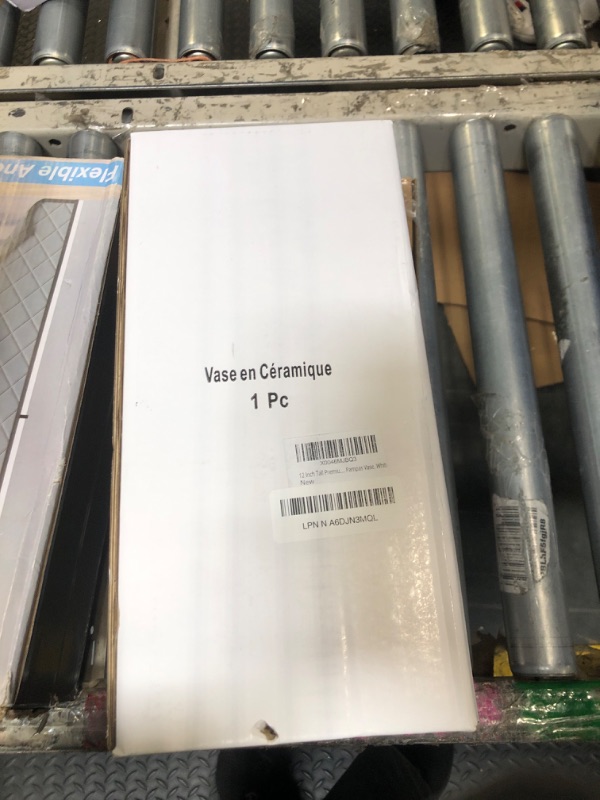 Photo 1 of 12 Inch Tall Premium Quality Ceramic Vase | Flower Vase for Home Decor | Farmhouse Decor, Desk Decor, Modern Decor, Aesthetic Room Decor, White Vase for Bohemian Decor, Pampas Vase, White