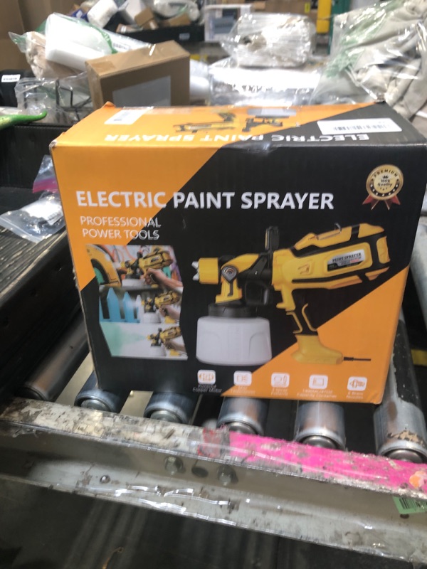 Photo 1 of ***UNCLEAN**
Paint Sprayer for House Painting, Paint Sprayer with 1000W Powerful Copper Motor, 1400ml (47oz) Container, 6 Brass Nozzles & LED Light, Easy to Clean for House, Fence, Furniture, DIY, Garden, Walls