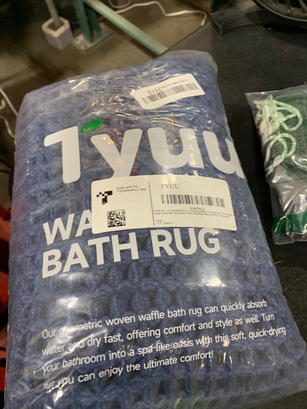 Photo 1 of TYUU Waffle Runner Rug Bathroom, Long Boho Bathroom Rugs Non Slip Washable Super Absorbent Quick Dry Farmhouse Bath Decor, 60"x24" Navy Blue