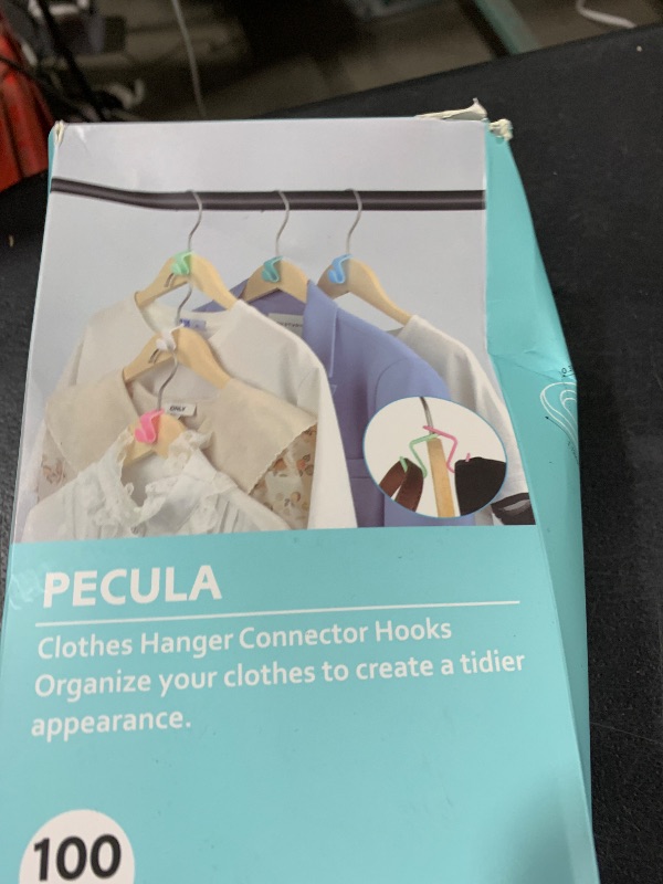 Photo 1 of 100 PCS Hanger Connector Hooks, Hangers Space Saving, Hanger Clips for Plastic Hangers(5 Color)