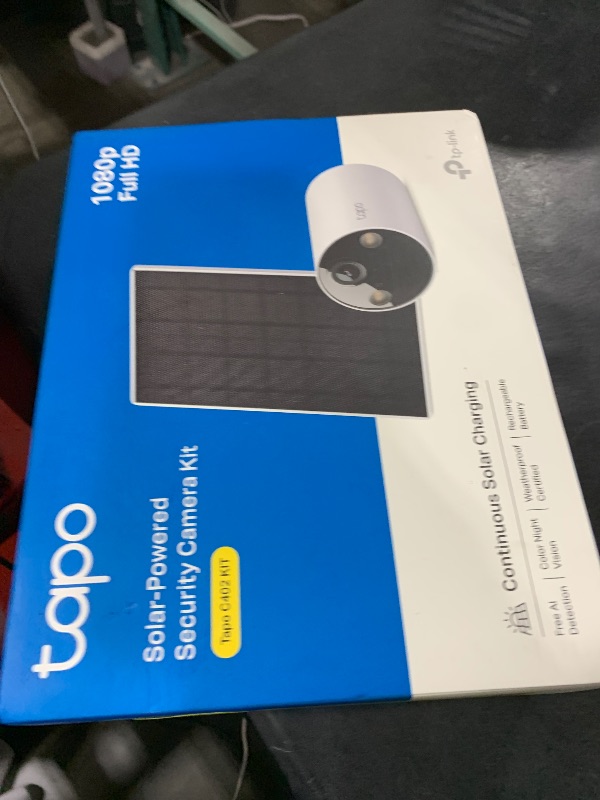 Photo 1 of Tapo TP-Link ???? SolarCam C402 Kit, Outdoor Battery Camera w/Solar Panel Base, Wireless, 1080P, Free Person Detection, SD/Cloud Storage, Color Night Vision, No Hub Needed, Works w/Alexa