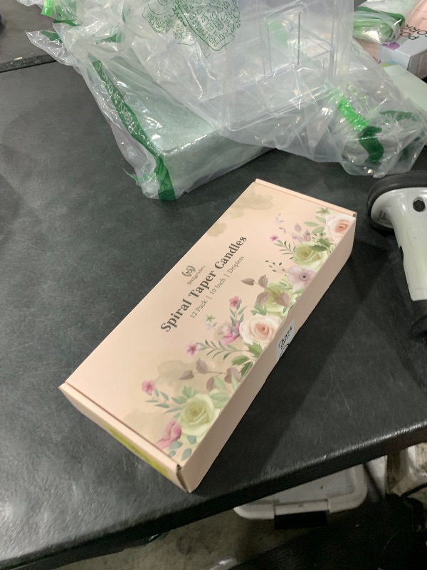 Photo 1 of 10 Inch Cream Spiral Taper Candles for Home Decoration, 12 Pack Candy-Color Candlesticks for Dinner Party Wedding Holiday