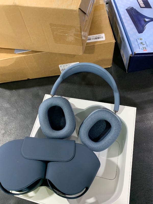 Photo 1 of Apple AirPods Max Wireless Over-Ear Headphones, Pro-Level Active Noise Cancellation, Transparency Mode, Personalized Spatial Audio, USB-C Charging, Bluetooth Headphones for iPhone - Blue