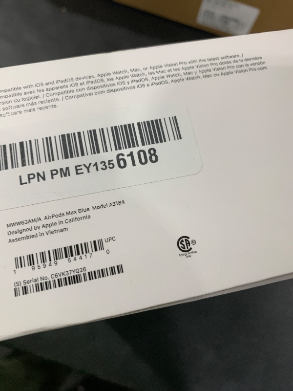 Photo 1 of Apple AirPods Max Wireless Over-Ear Headphones, Pro-Level Active Noise Cancellation, Transparency Mode, Personalized Spatial Audio, USB-C Charging, Bluetooth Headphones for iPhone - Blue