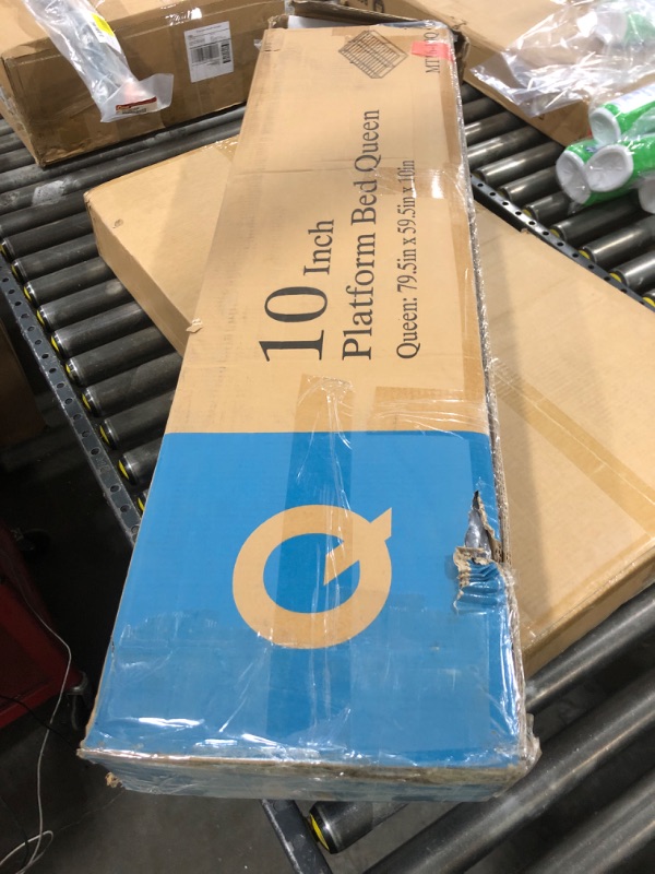 Photo 1 of Firpeesy Upgrade Anti Bending and Round Corner Legs 10 inch Metal Queen Bed Frame 3500 LBS Heavy Steel Slats Support Platform Bed Frames No Box Spring Needed Platform Noise Free Easy Assembly