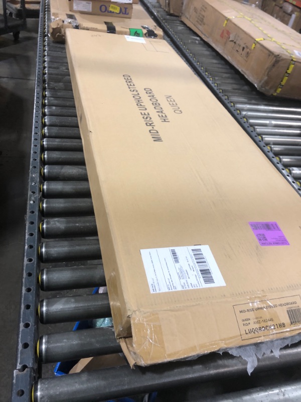 Photo 1 of Lucid Mid-Rise Upholstered Headboard - Diamond Tufted - Padded Polyester - Adjustable Height from 34” to 46” - Easy Assembly - Bed Frame or Wall Mount - Sturdy - Charcoal - Queen Size