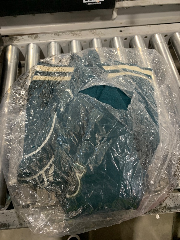 Photo 1 of  Men's Mixed Media Letterman Varsity Jacket, Navy/White Logo, Small