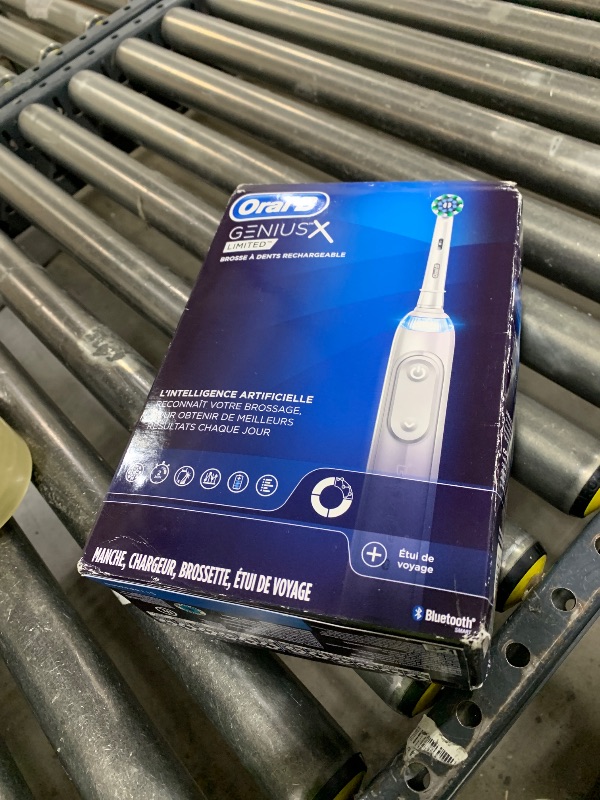 Photo 1 of Oral-B Genius X Limited Rechargeable Electric Toothbrush with 1 Replacement Brush Head, Travel Case, White