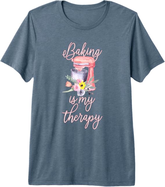 Photo 1 of Pretty Floral Baking Is My Therapy Gift for Women T-Shirt