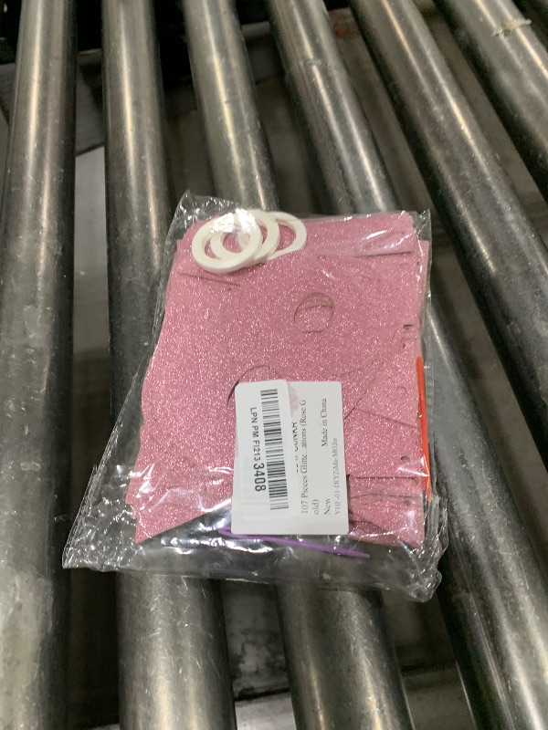 Photo 1 of 107 Pieces Glitter A-Z Letters and Numbers Banner – DIY Custom Alphabet and Number Garland Kit for Birthday, Wedding, Graduation, Baby Shower, New Year and Party Decorations (Rose Gold)