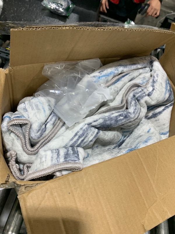 Photo 1 of Art&Tuft Washable Rug, Anti-Slip Backing Abstract Area Rugs, Stain Resistant Rugs for Living Room, Foldable Machine Washable Area Rug(03-Bluegrey, 6'x9')