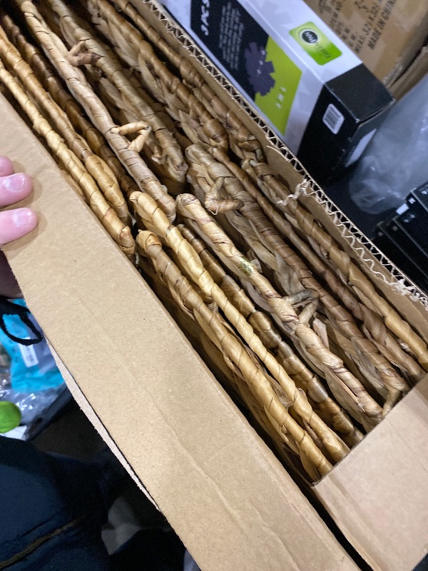 Photo 1 of 10.5x10.5 Water Hyacinth Storage Baskets, Collapsible Square Wicker Baskets Cube Storage Bins for IKEA Kallax, Set of 3