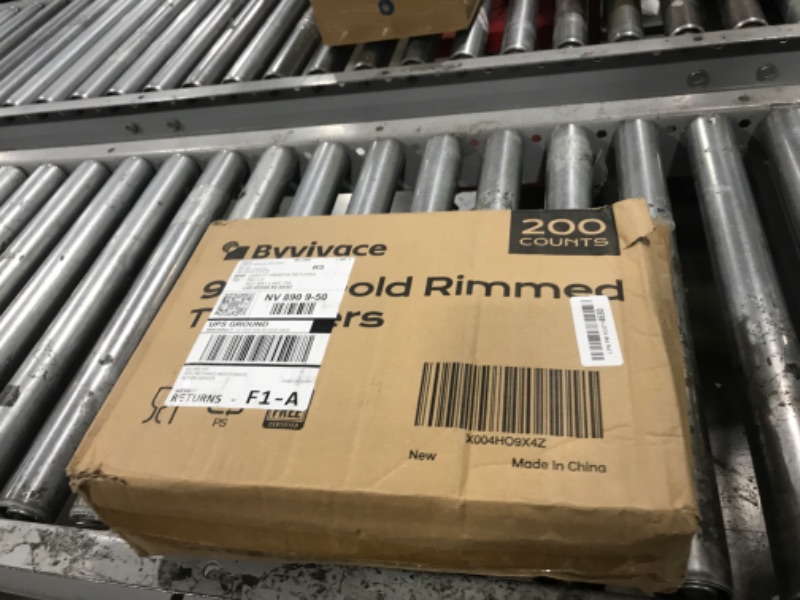 Photo 1 of [200 Pack] 9oz Clear Plastic Cups with Gold Rimmed Sturdy & Food Safe Disposable Wine Glasses Party Wedding Cups Disposable Drinking Cups Plastic Cocktail Glasses for Wine, Juice & Cold Beverages