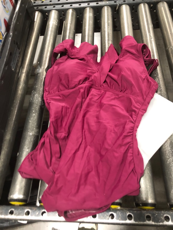 Photo 1 of Holipick Women One Piece Swimsuits Tummy Control Bathing Suit Ruffle V Neck Swimwear Slimming Monokini
size m