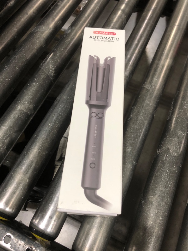 Photo 1 of  Automatic Rotating Curling Iron, Hair Curler with 3 Temps Fast Heating, 2-Way Rotating 1 Inch Curling Wand, Ceramic Coating, Ionic, Anti-Scald, Anti-Tangle, Dual Voltage Auto Shut-Off (Gray) 