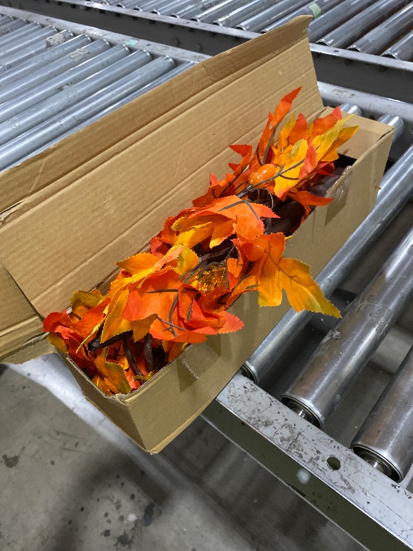 Photo 1 of [2 Pack] 24" LED Maple Tree Fall Decor - Battery Operated Tabletop Thanksgiving Tree with 24 Lights, 48 Autumn Leaves & 12 Acorns, Detachable Branches for Indoor Home Decor