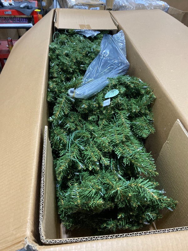 Photo 1 of National Tree Company 6 ft Pre-Lit Dunhill Fir Artificial Christmas Tree, 600 Clear Lights, 1,430 Tips, Includes Stand, Green