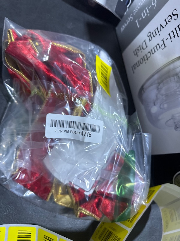 Photo 1 of 1 Pack Large Christmas Red Bows for Christmas Tree with Gold Border & Back, 12" x 14" Velvet Bows for Tree Topper,Wreaths,Indoor,Outdoor,Fireplace,Stairs,Railing,Porch,Xmas Decoration